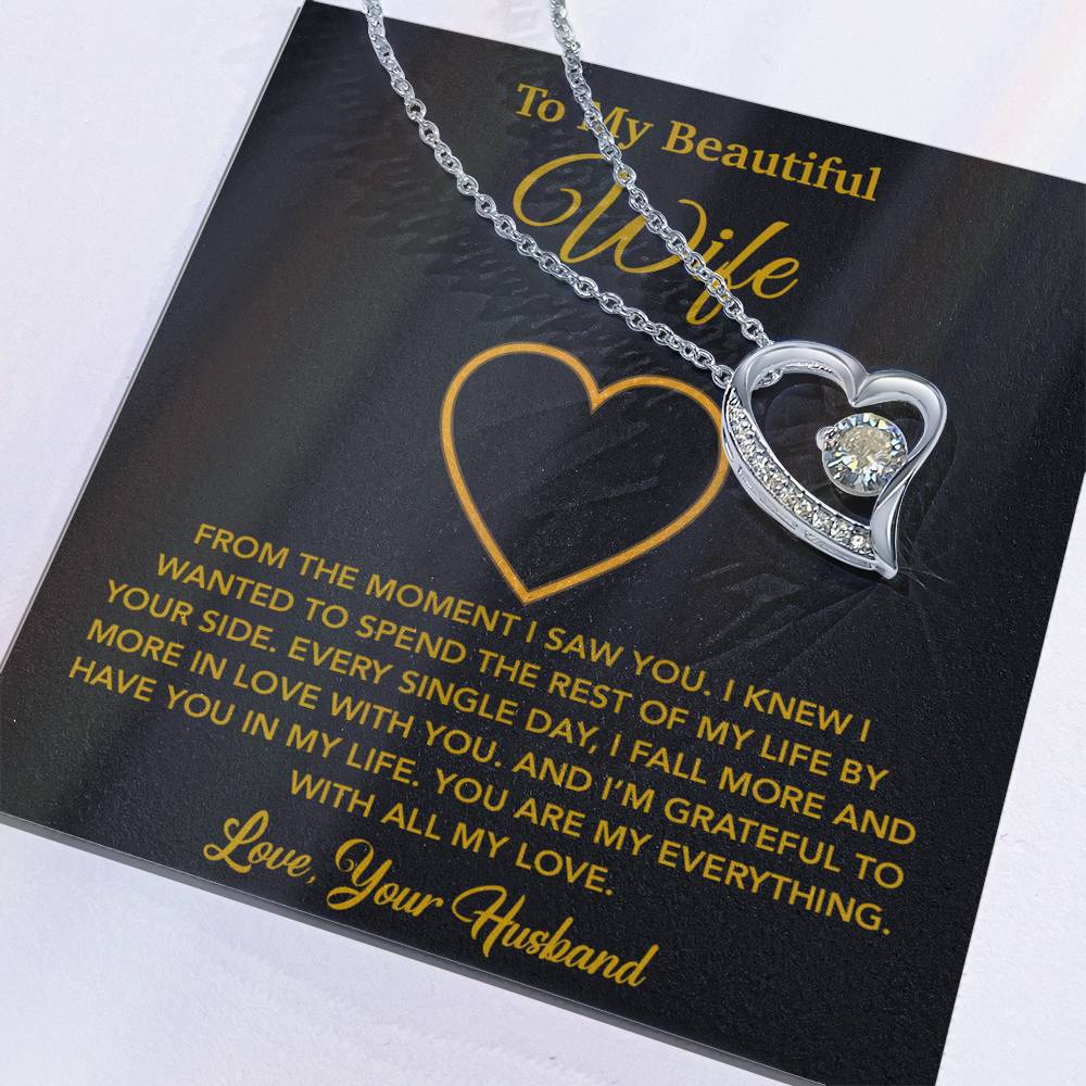 To My Wife Necklace, Gift For Wife, Anniversary Gift For Wife, Necklace For Wife 27_5_Gold