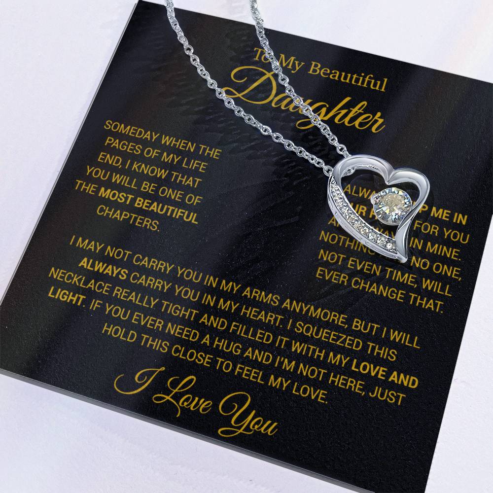 To My Daughter Necklace, Gift for Daughter from Dad, Daughter Father Necklace 14_12_Gold
