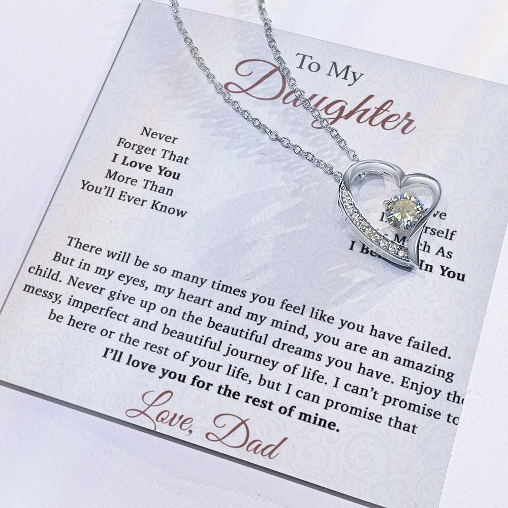 To My Daughter Necklace, Daughter Father Necklace, Daughter Gift From Dad 999