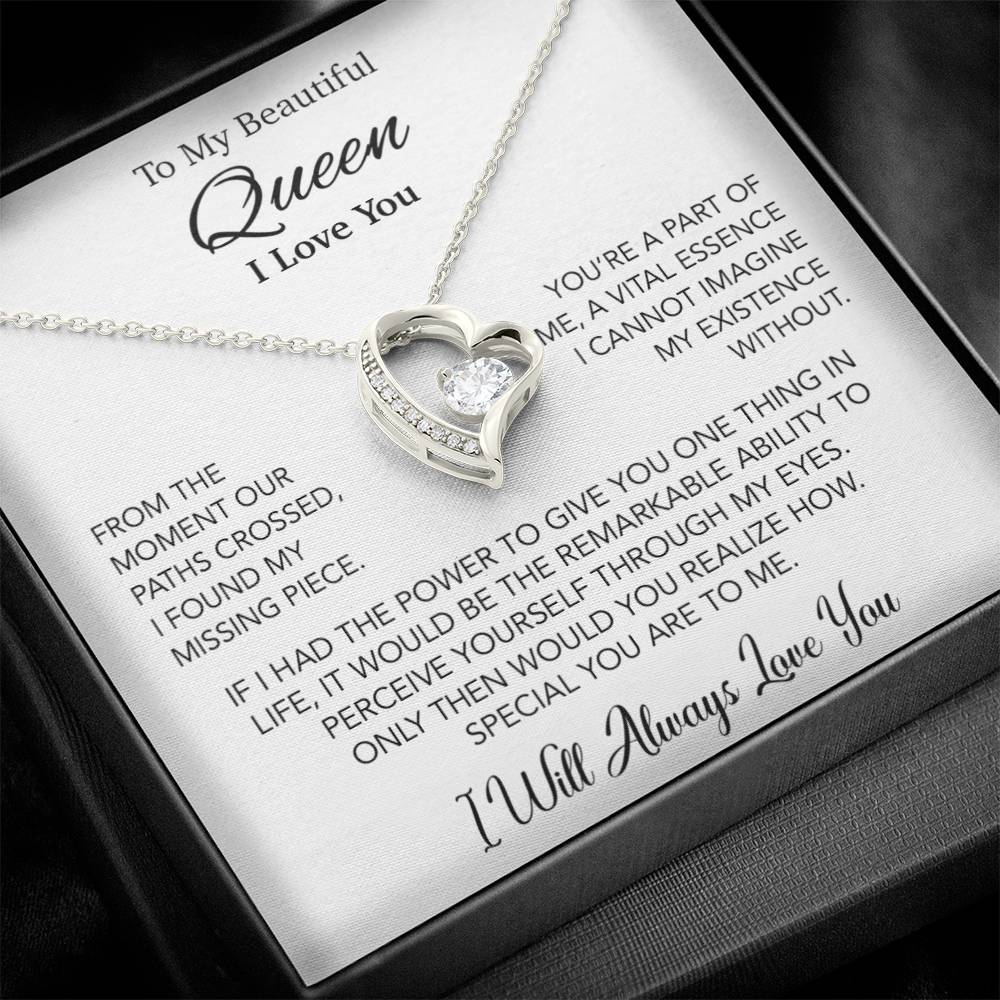 To My Queen Necklace, Anniversary Gift For Wife, Girlfriend Necklace, Birthday Gift For Wife