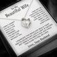 To My Beautiful Wife Necklace, Christmas Gifts For Women, Anniversary Gift For Wife