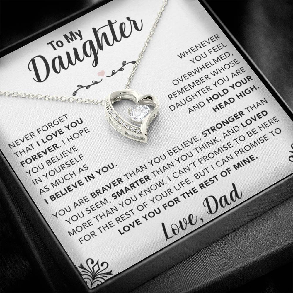 To My Daughter Necklace, Gift for Daughter from Dad, Father Daughter Necklace 30_11