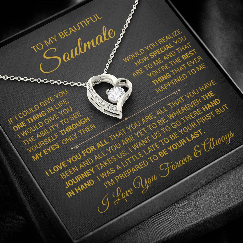 To My Soulmate Necklace, Gift For Wife Girlfriend From Husband, Christmas Gift 9_9_Gold
