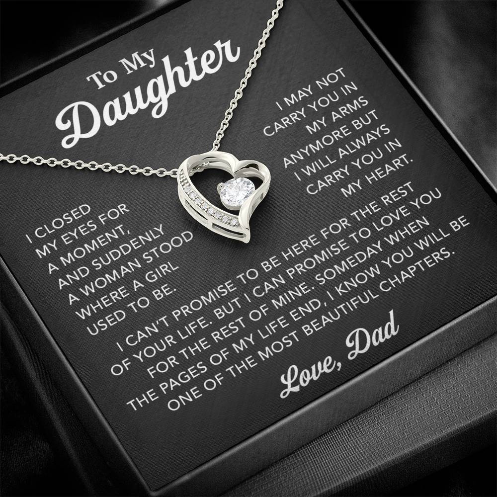To My Daughter Necklace, Gift for Daughter from Dad, Father Daughter Necklace 28_3_Black