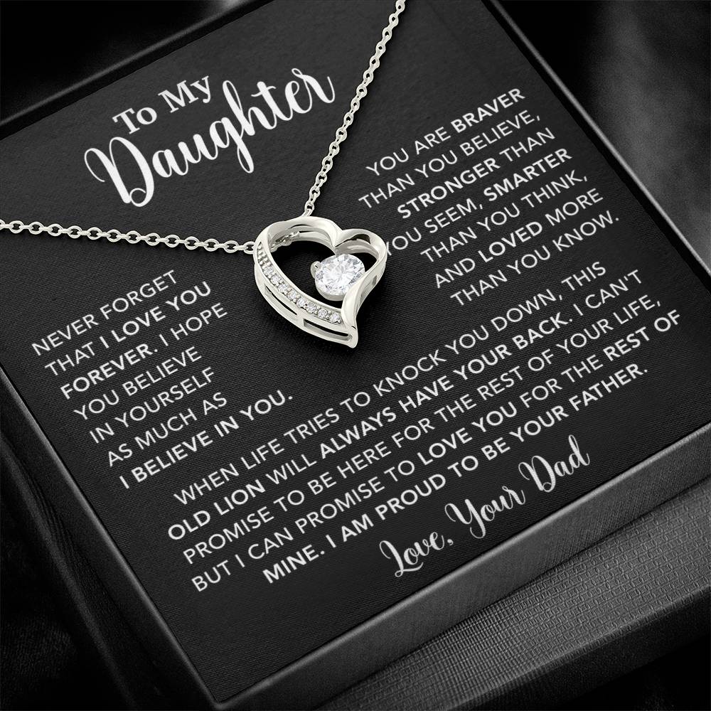 To My Daughter Necklace Gift for Daughter from Dad,Daughter Father Necklace 15_4_Black