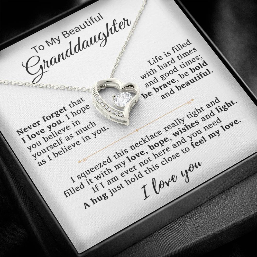 To My Granddaughter Necklace, Birthday Gift For Granddaughter, Birthday Gifts 14_9