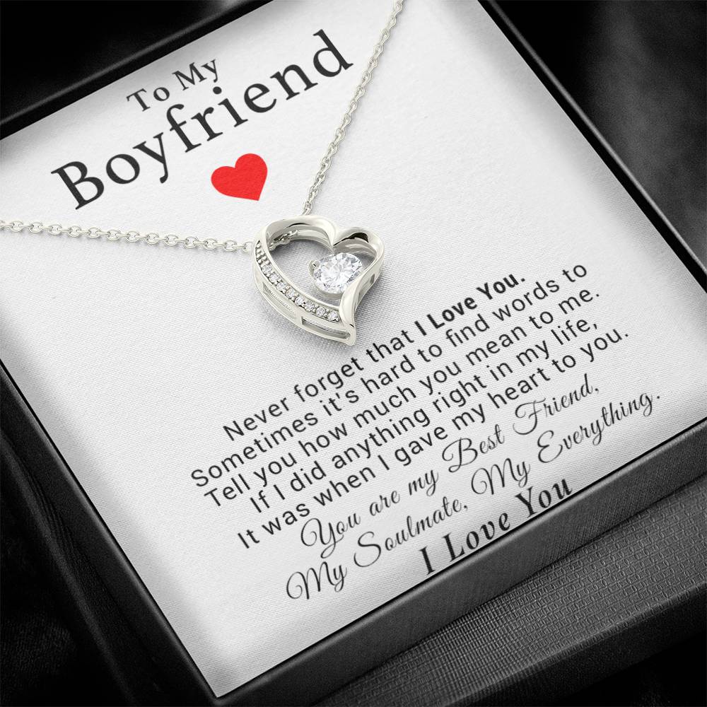 To My Boyfriend Necklace, Birthday Gift from Girlfriend, Anniversary Gift, Valentines Gift