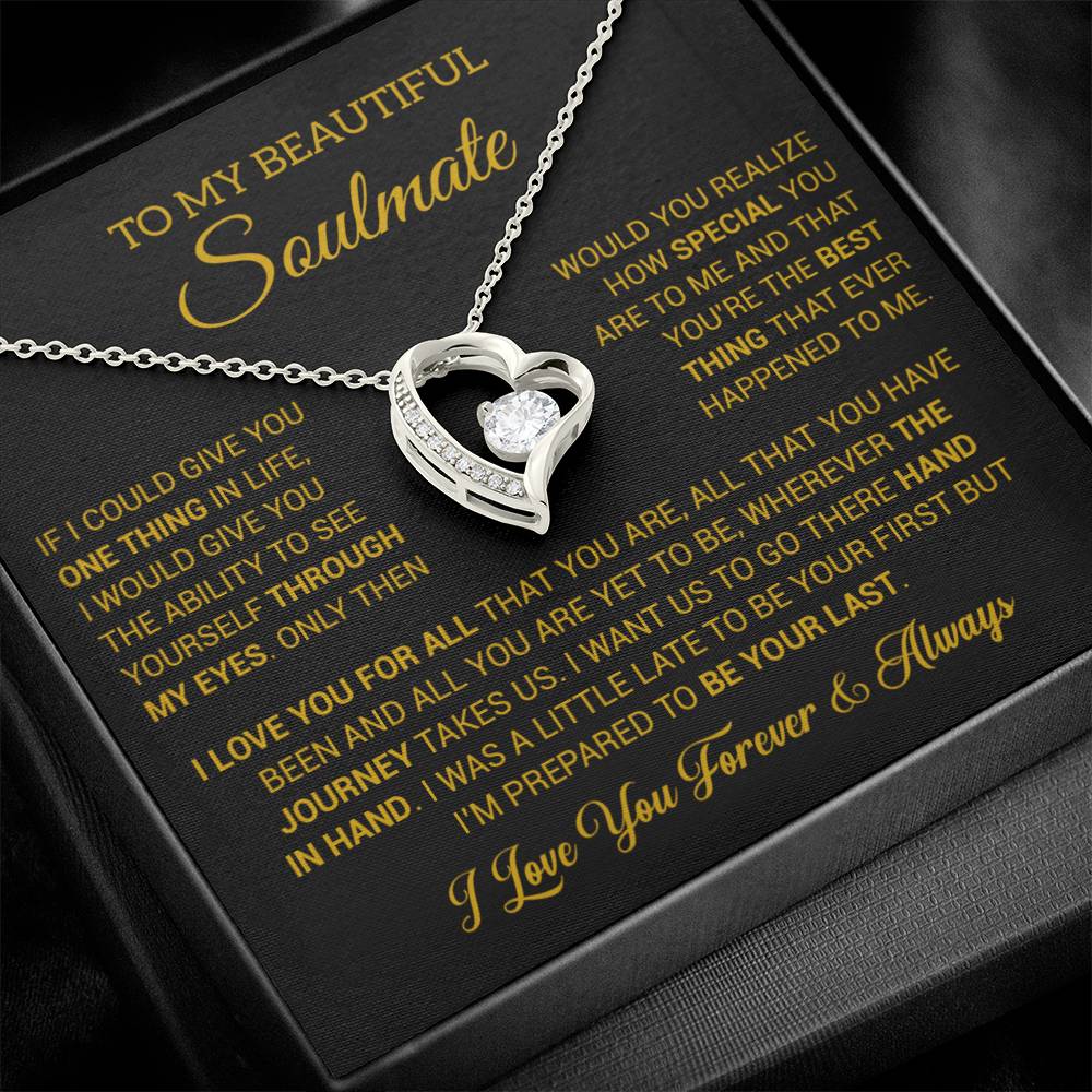 To My Soulmate Necklace, Gift For Wife Girlfriend From Husband, Birthday Gift