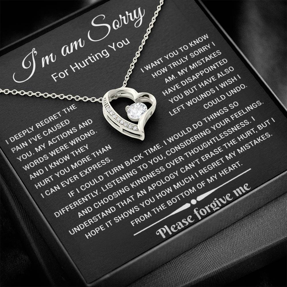 I'm Sorry Gift For Wife Necklace, Sorry Gift for Girlfriend, Forgiveness Gift For Her 25_5_Black