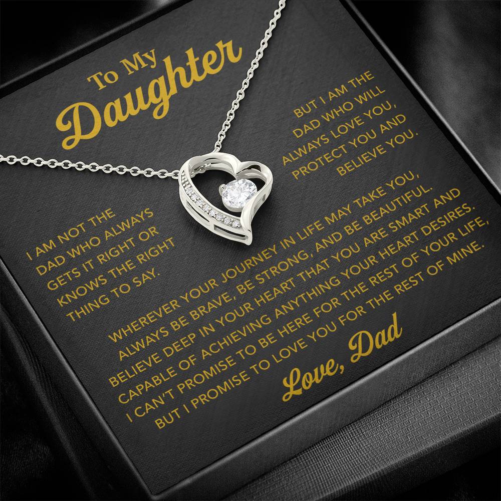 To My Daughter Necklace, Gift for Daughter from Dad, Father Daughter Necklace 13_6_Gold