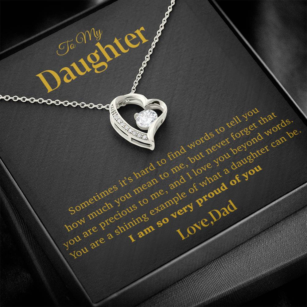 To My Daughter Necklace, Gift for Daughter from Dad, Father Daughter Necklace 12_4_Gold