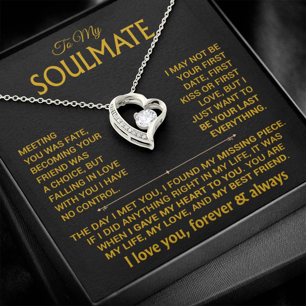 To My Soulmate Necklace, Soulmate Gift, Gift For Girlfriend, Valentines Gift 6_12_Gold
