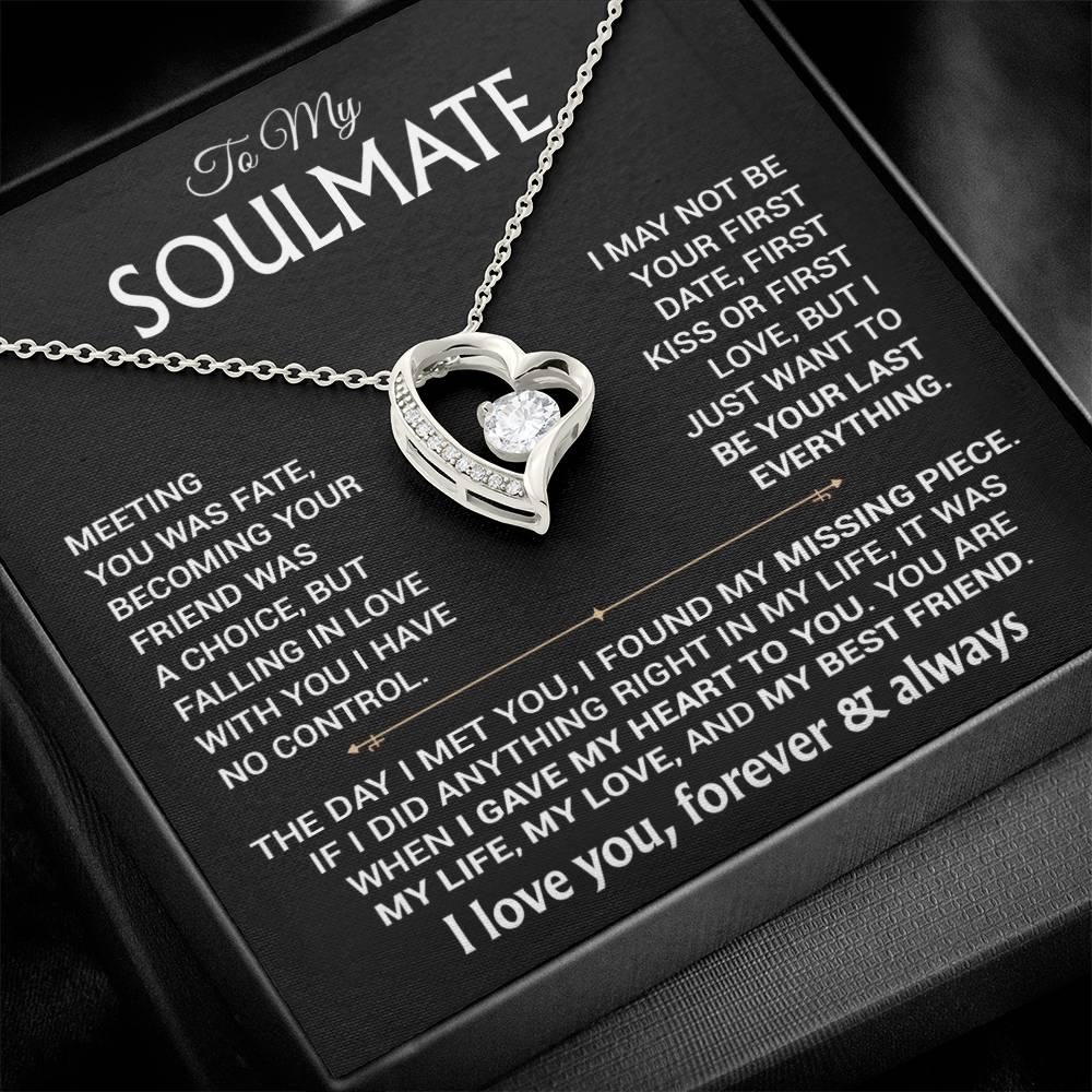 To My Soulmate Necklace, Soulmate Gift, Gift For Girlfriend, Valentines Gift 6_12_Black