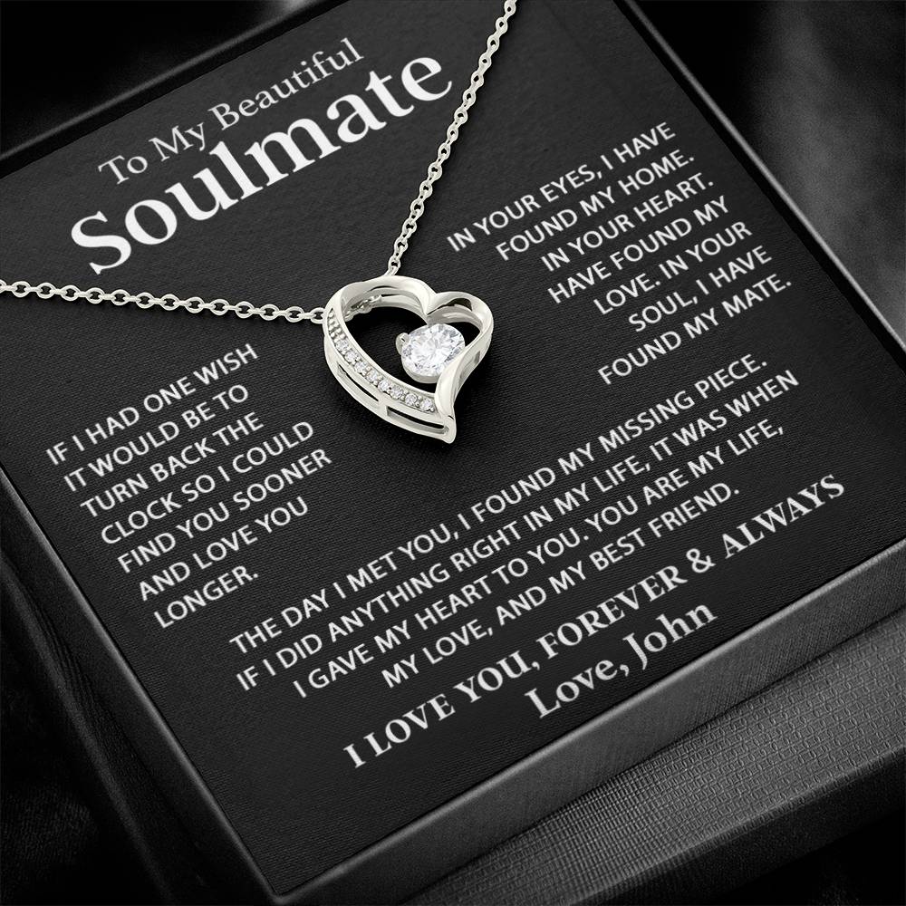 Custom To My Soulmate Necklace Gift For Girlfriend Wife Birthday Gifts Christmas Gifts