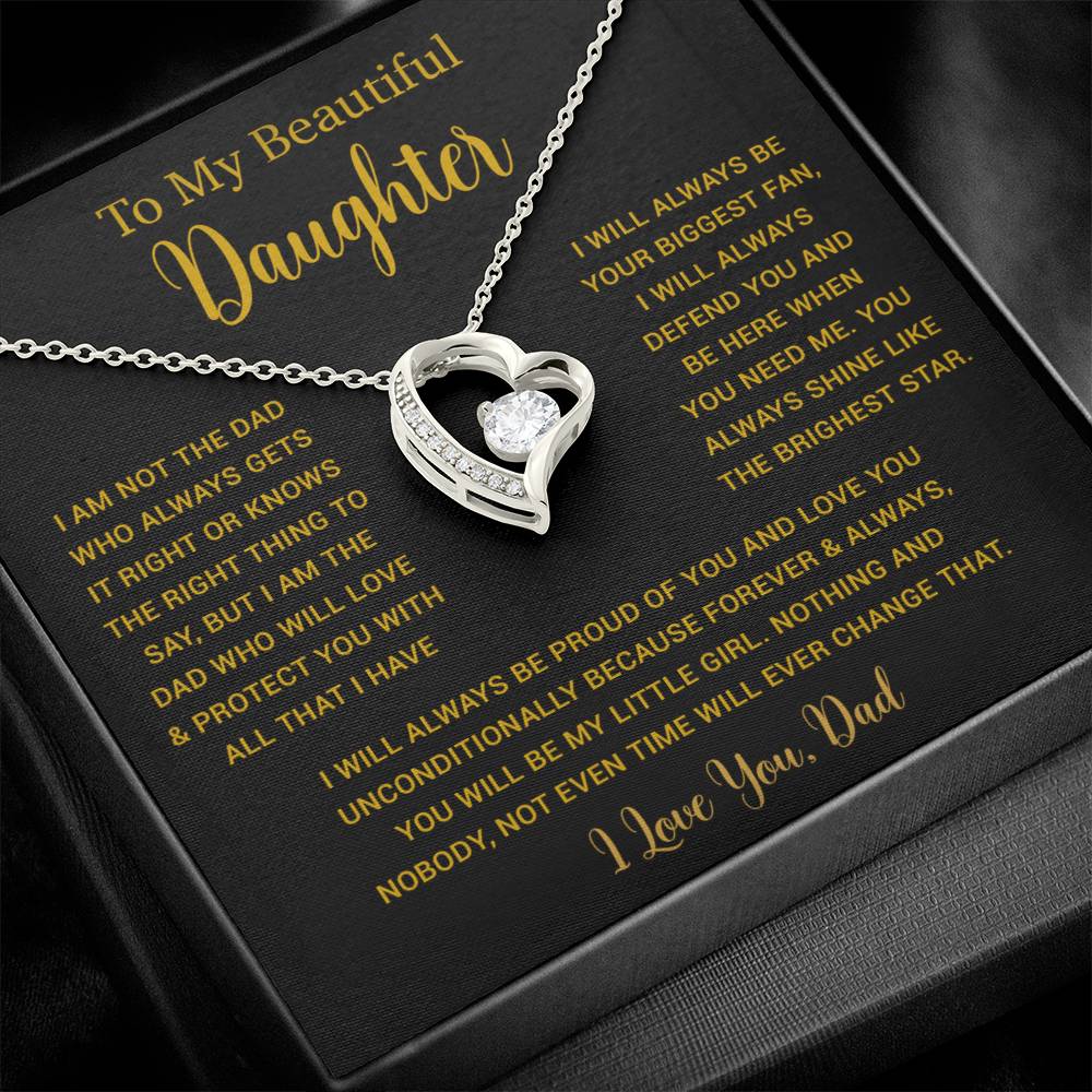 To My Daughter Necklace, Gift for Daughter from Dad, Father Daughter Necklace  6_5_Gold