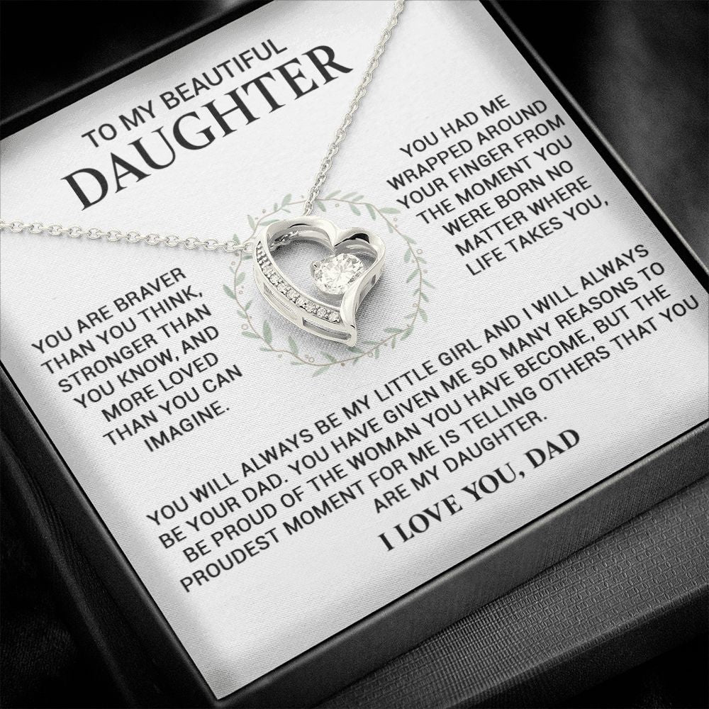 To My Daughter Necklace, Daughter Gift From Dad, Birthday Gift for Daughter