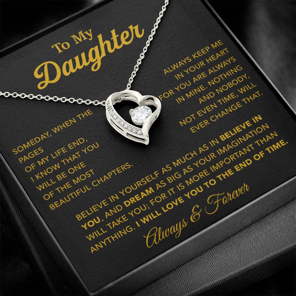 To My Daughter Necklace, Gift for Daughter from Dad, Father Daughter Necklace 12_6_Gold