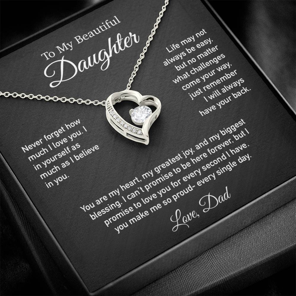 To My Daughter Necklace, Daughter Father Necklace, Daughter Gift From Dad 3_6_Black
