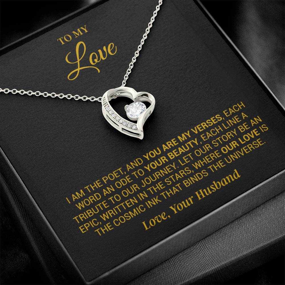 To My Beautiful Wife Necklace, Anniversary Gift, Valentine's Gift for Wife