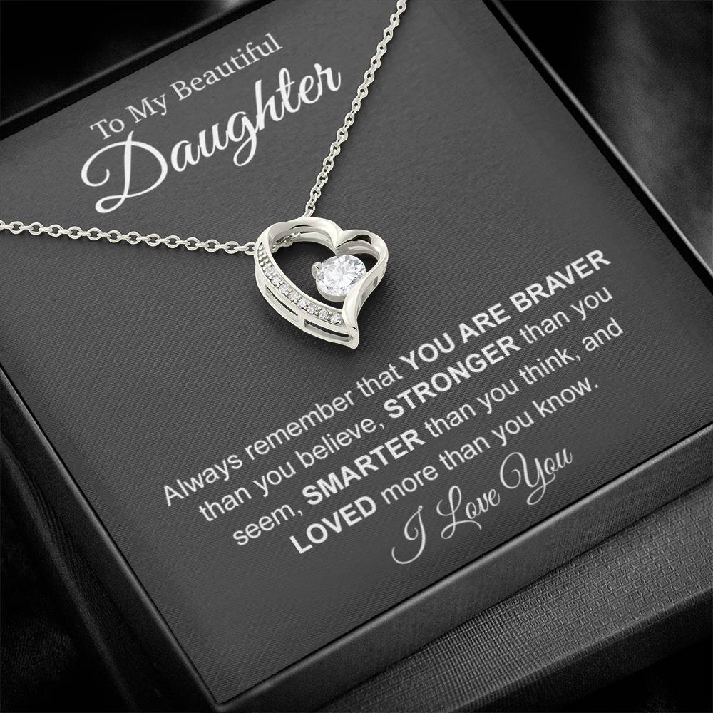 To My Beautiful Daughter Necklace, Necklace Gift for Daughter, Christmas Gift