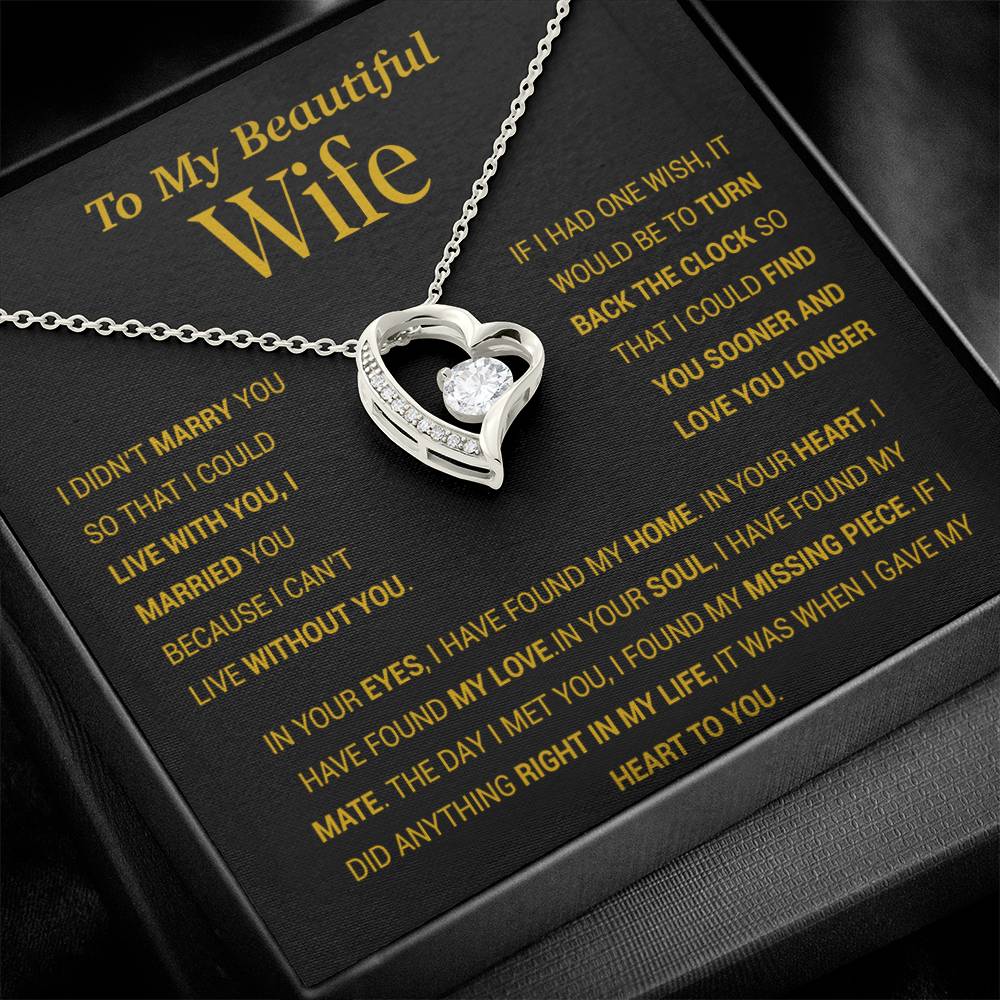 To My Wife Necklace, Gift For Wife, Anniversary Gift For Wife, Christmas Gift 27_11_Gold