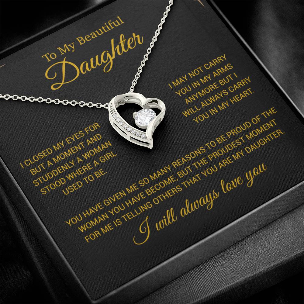 To My Daughter Necklace, Gift for Daughter from Dad, Daughter Father Necklace 29_11_Gold