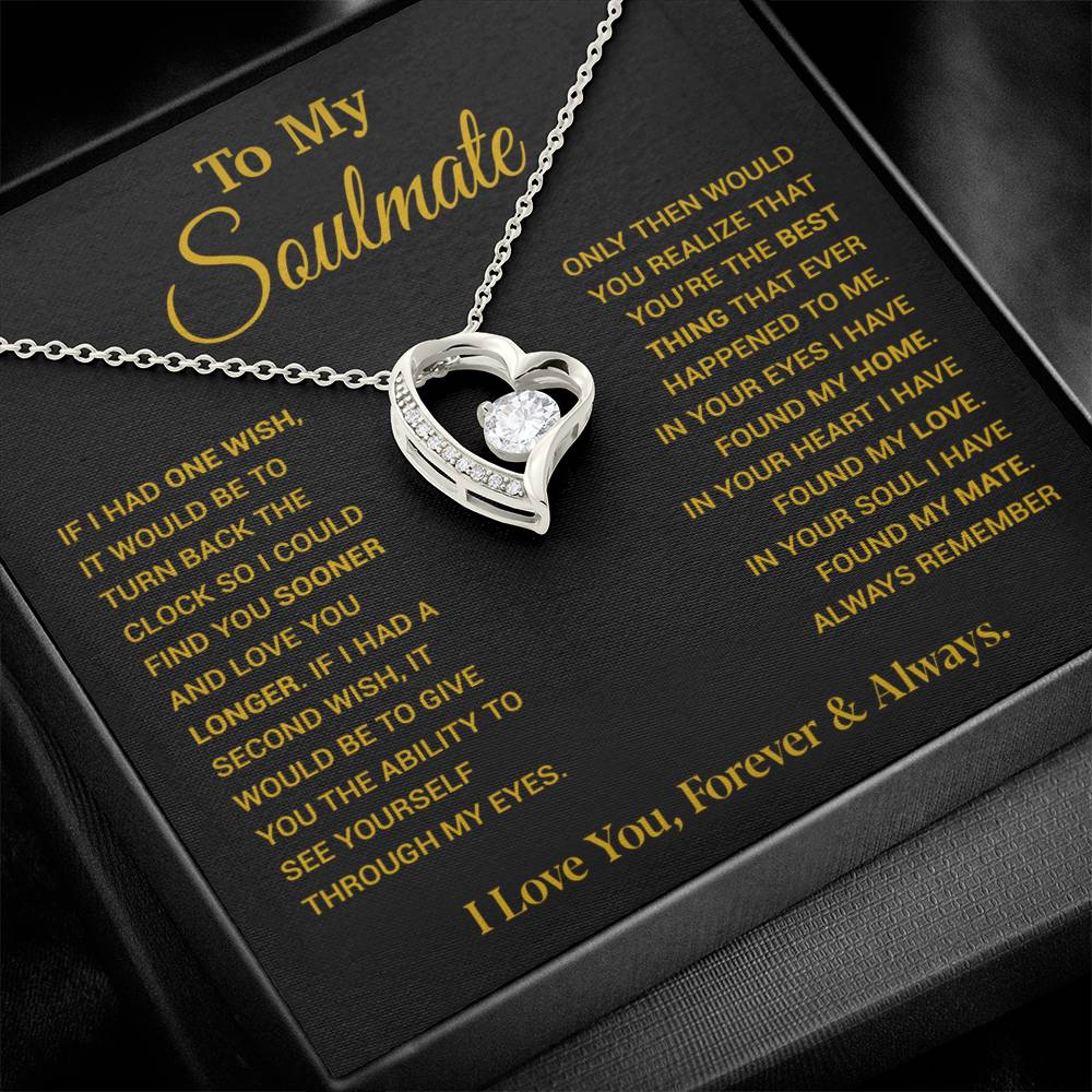 To My Soulmate Necklace, Soulmate Gift, Gift For Girlfriend, Christmas Gift 9_12_Gold