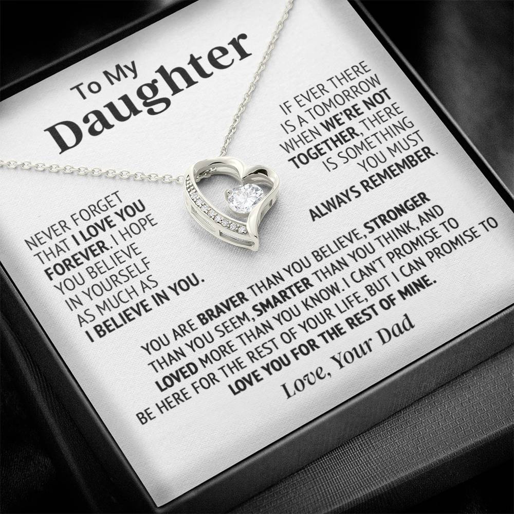 To My Daughter Necklace, Pendant Gift from Dad, Daughter Birthday Holiday Christmas Gift 26_8