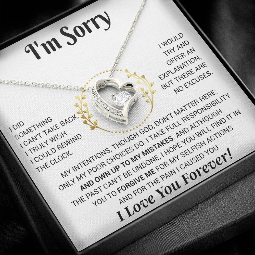 I'm Sorry Necklace Gifts, Apology Gifts For Her, Forgiveness Gift, Wife Gift 12_11_White