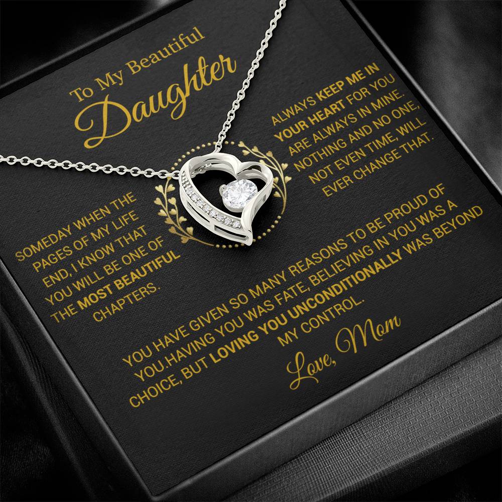 To My Daughter Necklace, Gift for Daughter from Mom, Daughter Mother Necklace 16_12_Gold