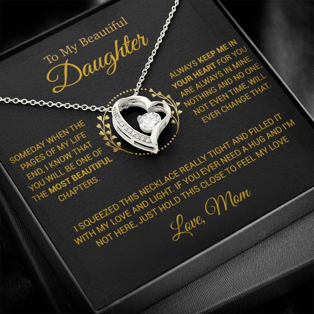 To My Daughter Necklace, Gift for Daughter from Mom, Daughter Mother Necklace 15_12_Gold