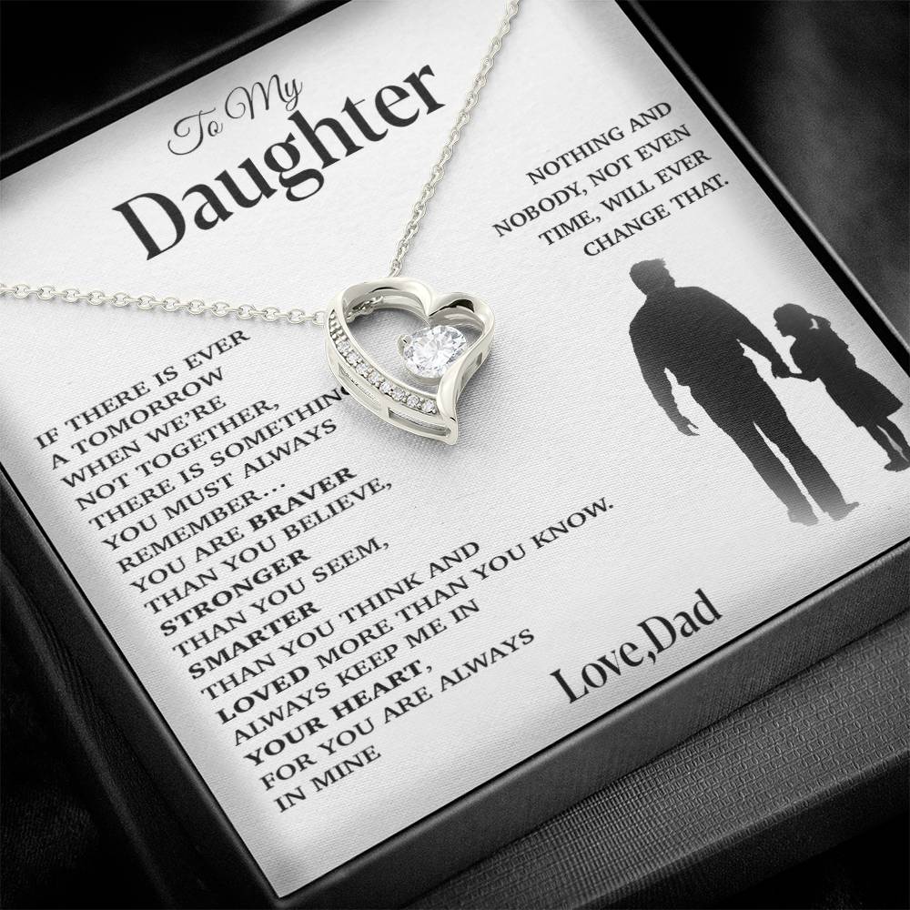 To My Daughter Necklace, Gift for Daughter from Dad, Father Daughter Necklace 29_11_White