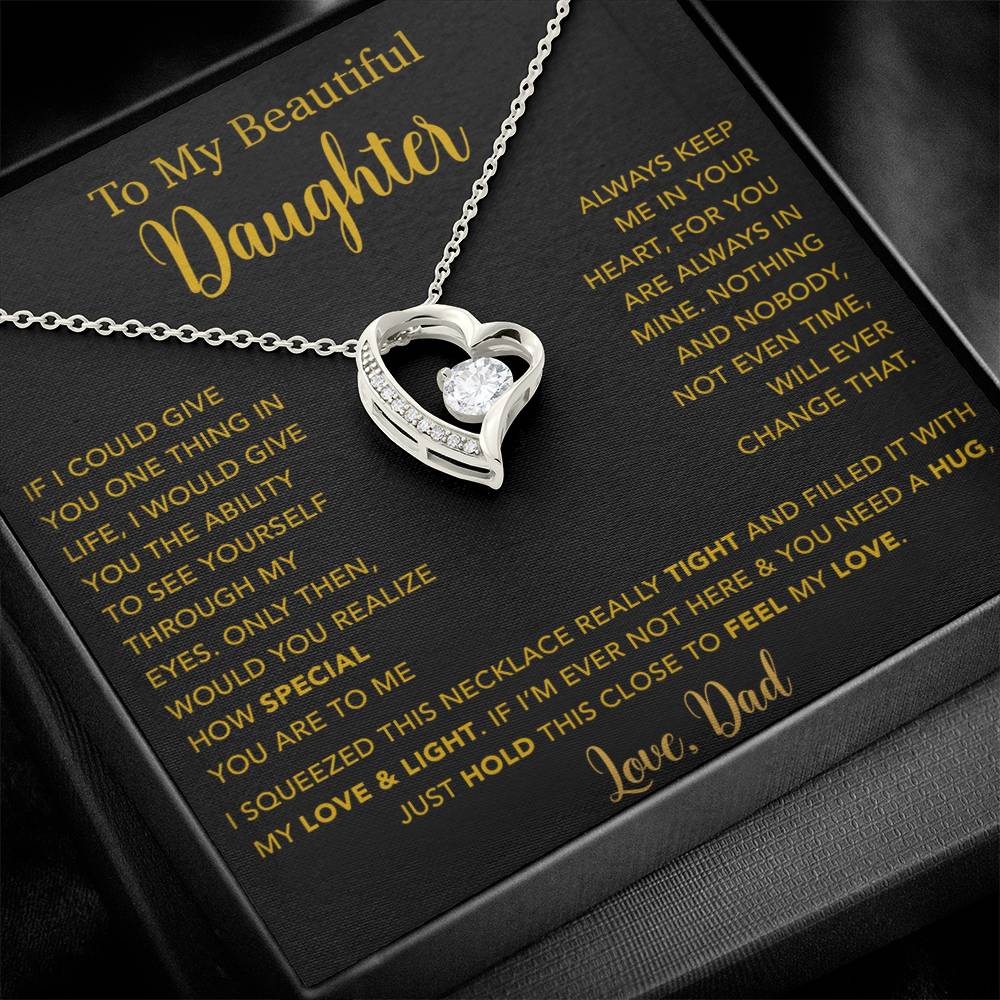 To My Daughter Necklace, Gift for Daughter from Dad, Father Daughter Necklace  4_5_Gold