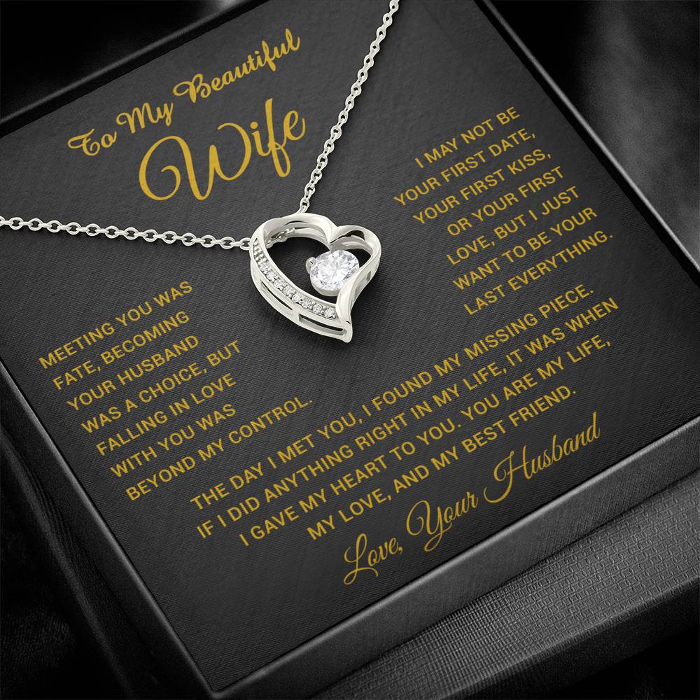 To My Wife Necklace, Gift For Wife, Anniversary Gift For Wife, Necklace For Wife 3_5_Gold