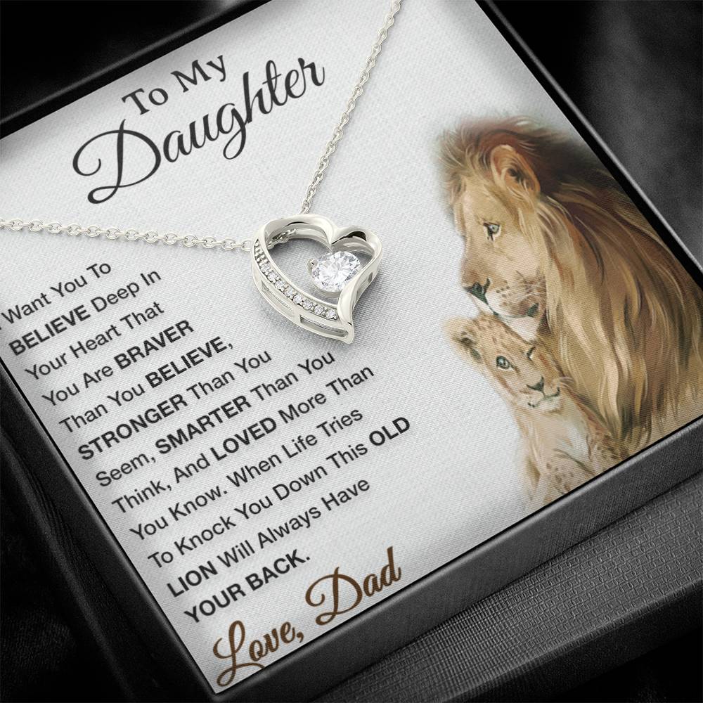 To My Daughter Necklace, Xmas Gift For Daughter From Dad, Daughter Father Lion 29_8
