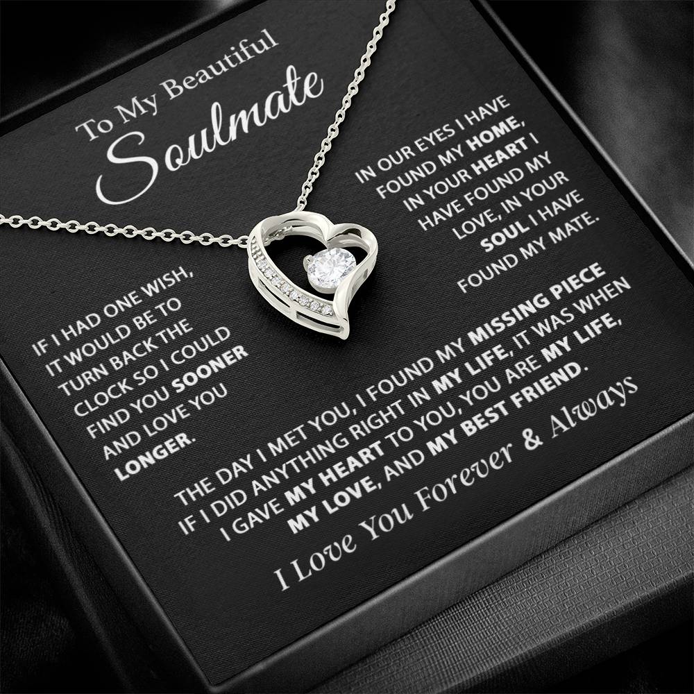 To My Soulmate Necklace, Gift For Girlfriend Wife, Birthday Gifts Christmas Gifts 11_11_Black