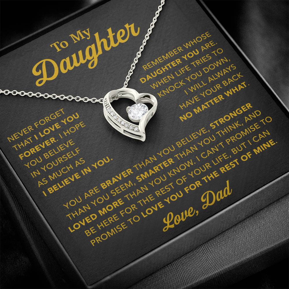 To My Daughter Necklace, Gift for Daughter from Dad, Father Daughter Necklace 25_2_Gold