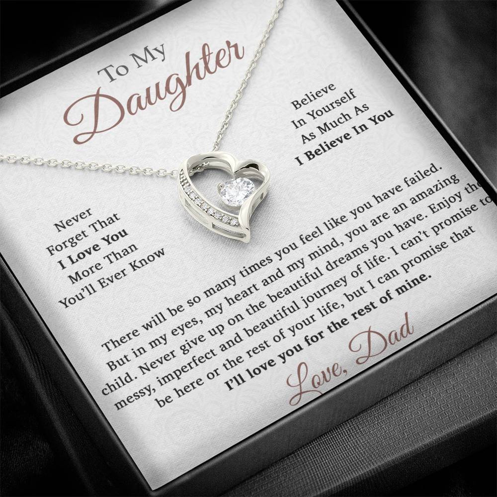 To My Daughter Necklace, Daughter Father Necklace, Daughter Gift From Dad 999