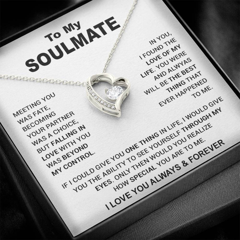 To My Soulmate Necklace, Soulmate Gift, Gift For Girlfriend, Christmas Gift 10_12_White