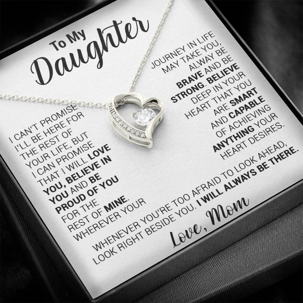 To My Daughter Necklace, Daughter Mother Necklace, Daughter Gift From Mom 21_8_White