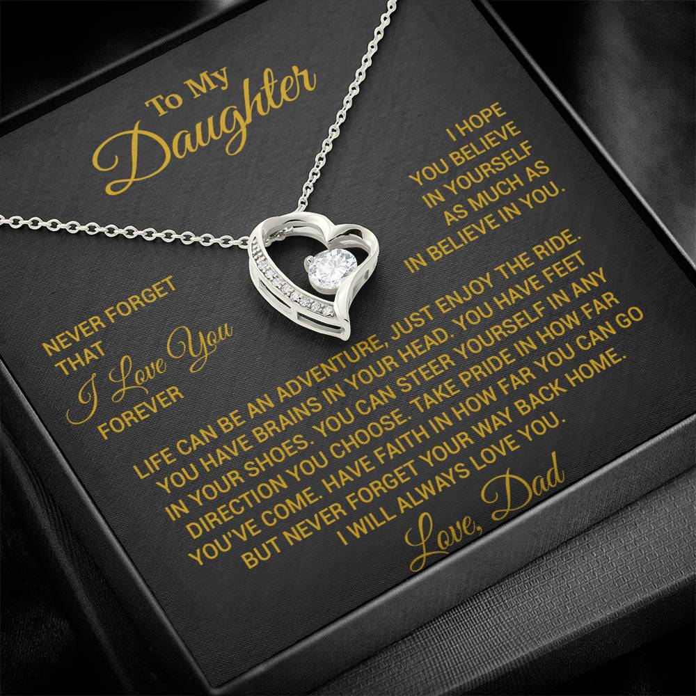 To My Daughter Necklace, Daughter Father Necklace, Daughter Gift From Dad 19_8_Gold