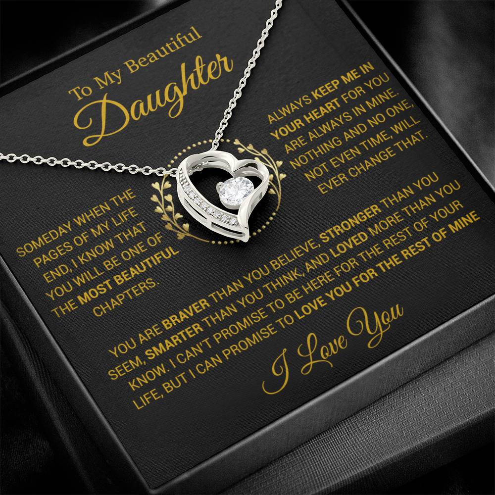 To My Daughter Necklace, Gift for Daughter from Dad, Daughter Father Necklace 15_12_Gold