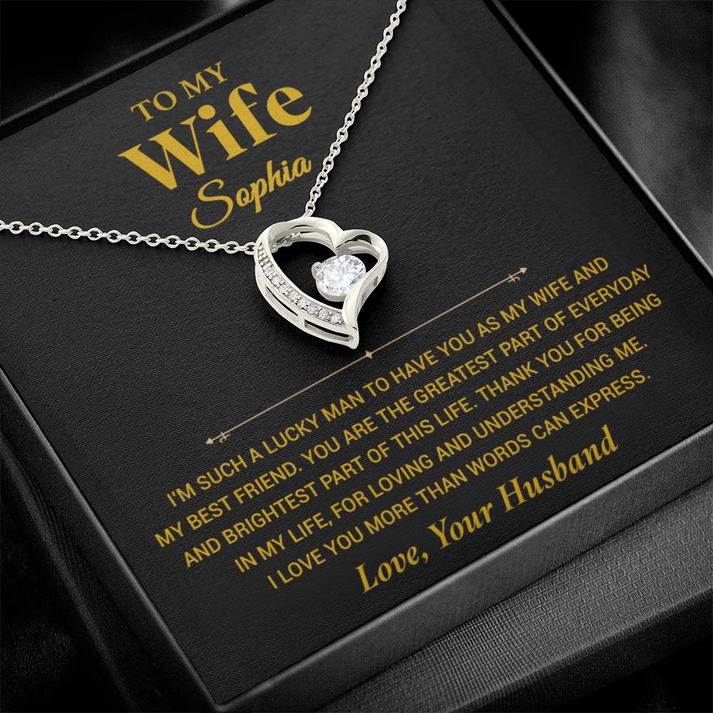Custom To My Wife Necklace , Anniversary Gift Wife , Valentines Gift for Wife, Christmas Gifts
