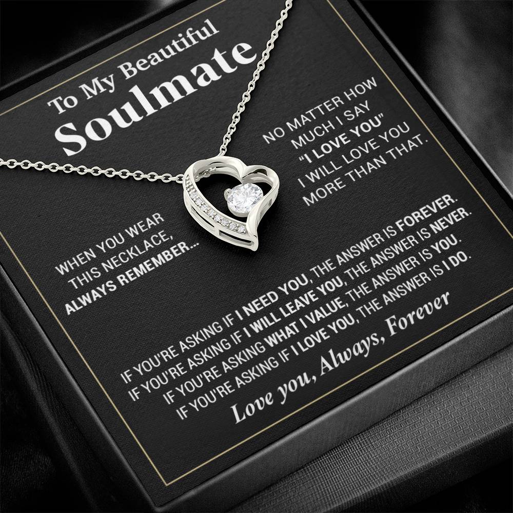 To My Beautiful Soulmate Necklace, Gifts For Girlfriend, Necklace For Girlfriend, Girlfriend Birthday Gift, Gift For Her