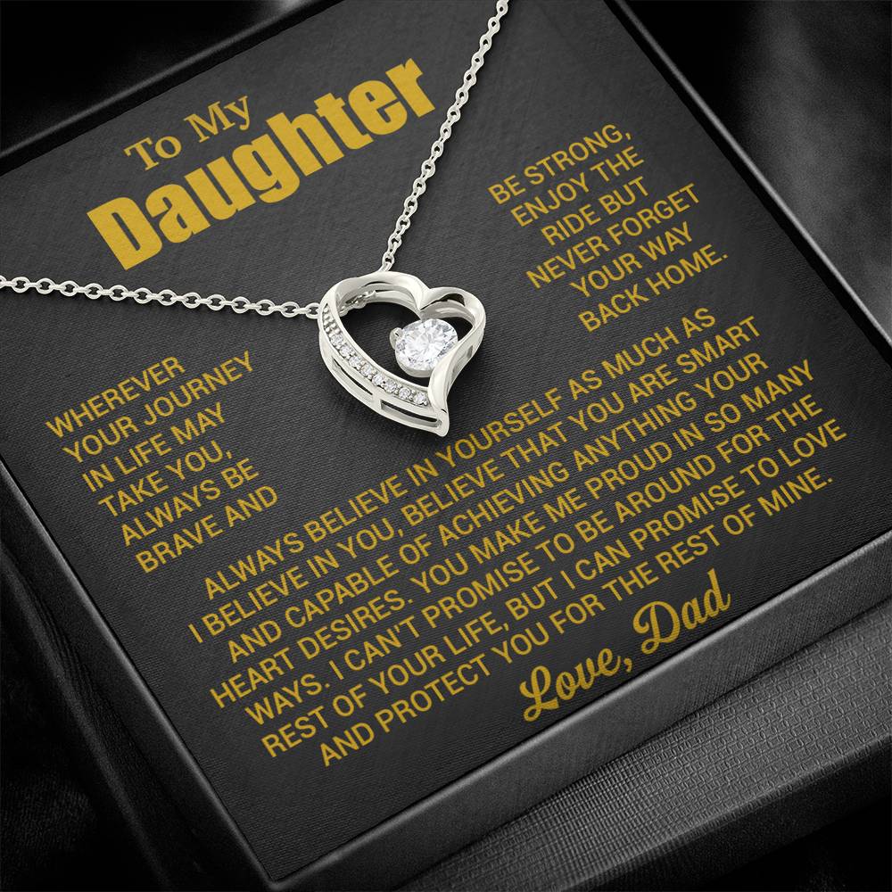 To My Daughter Necklace, Daughter Father Necklace, Daughter Gift From Dad 31_7_Gold