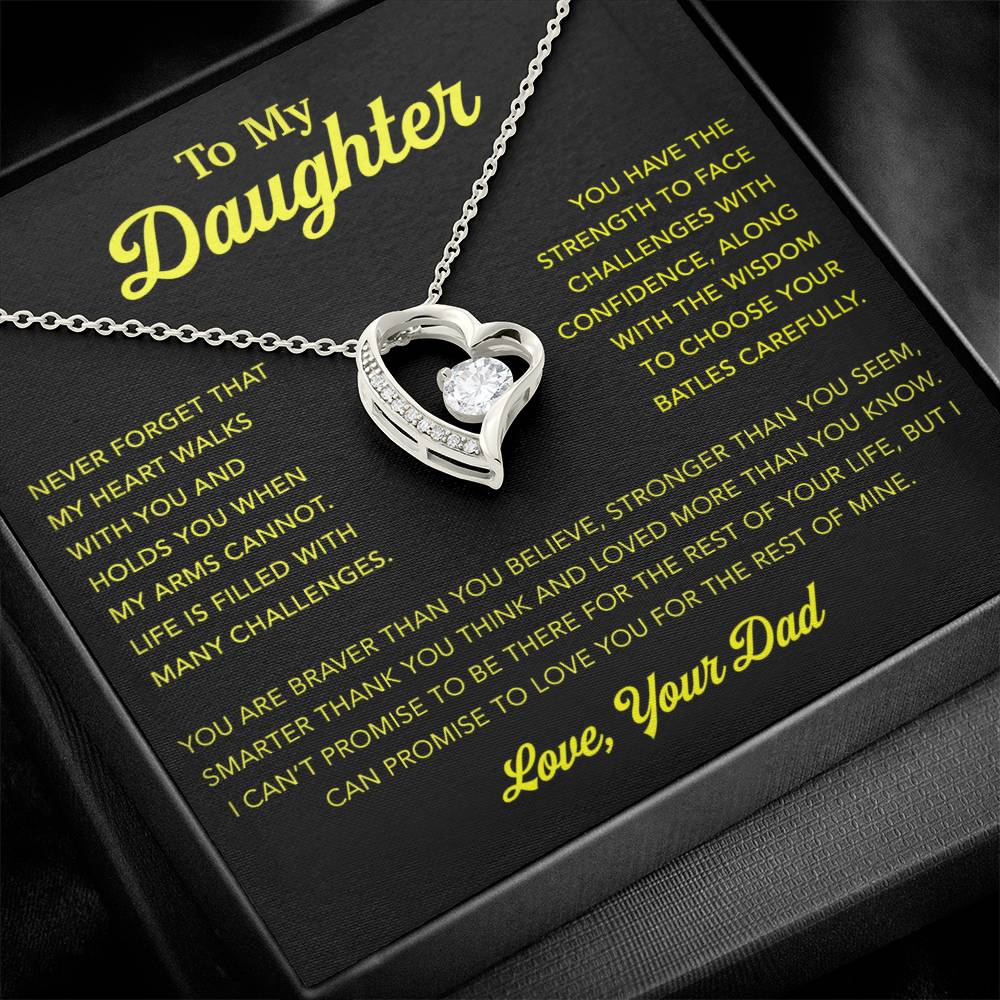 To My Daughter Necklace, Gift for Daughter from Dad, Father Daughter Necklace 3_12_gold