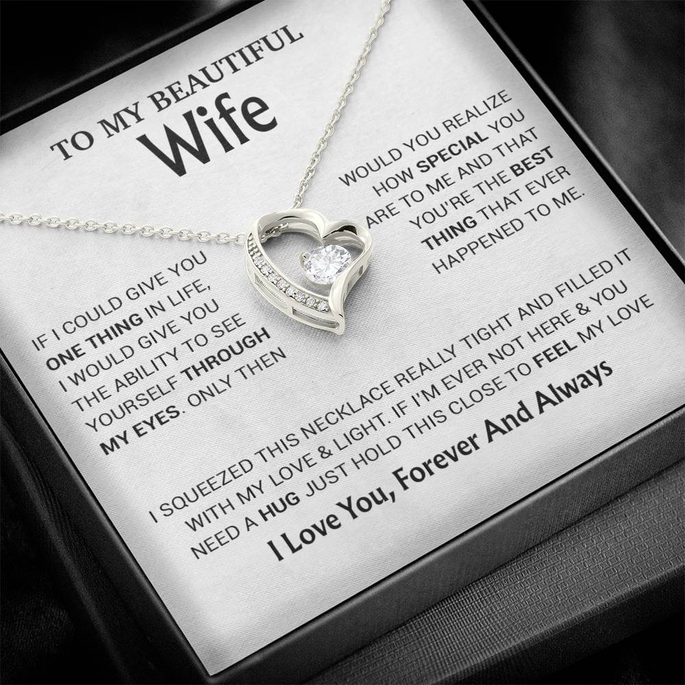 To My Wife Necklace, Christmas Gifts For Wife, Anniversary Cute Gift For Wife_23_8_White