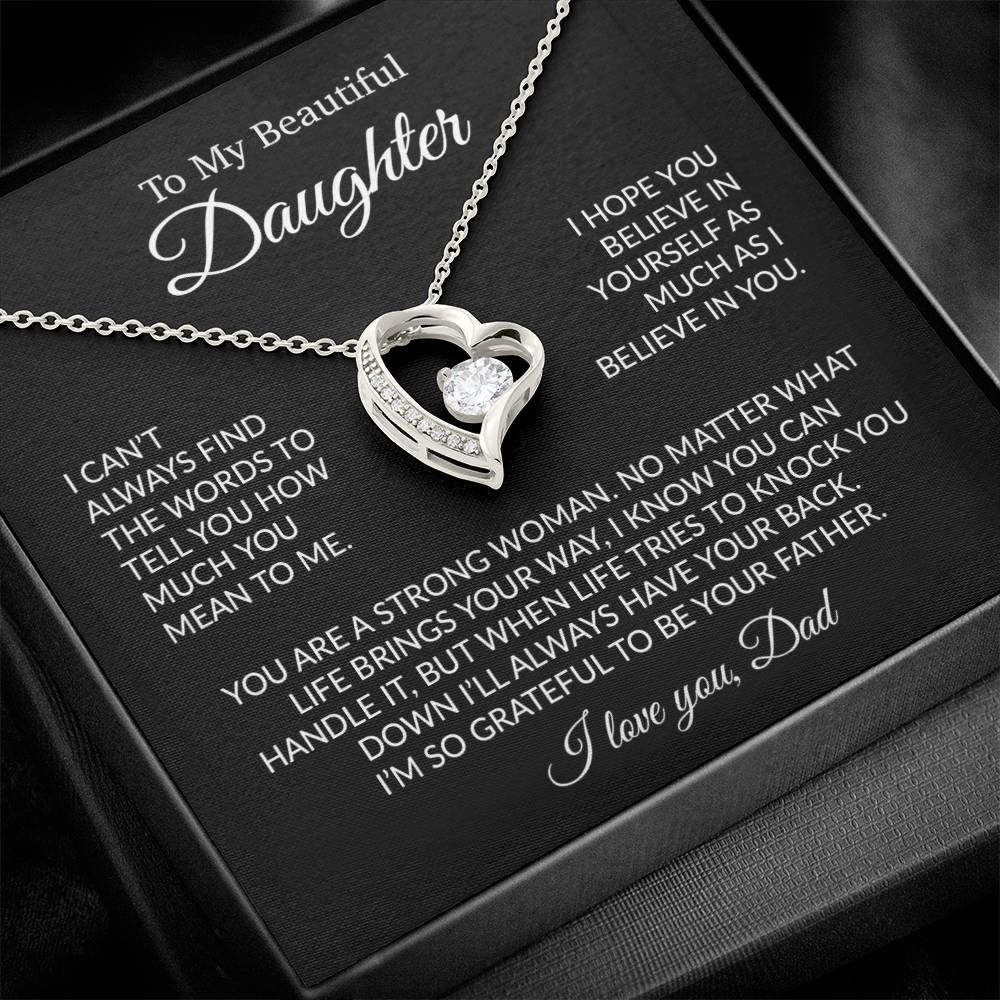 To My Daughter Necklace, Daughter Father Necklace, Daughter Gift From Dad 12_2 Black