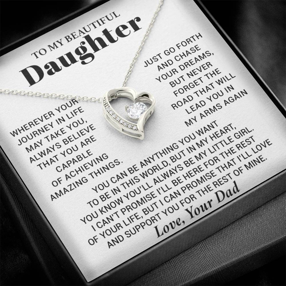 To My Daughter Necklace from Dad, Daughter Dad Necklace, Gifts for Daughter