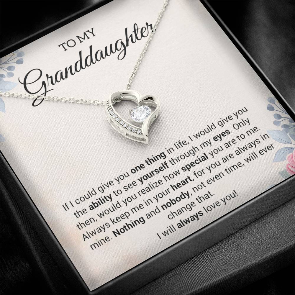 To My Granddaughter Necklace Gift, Granddaughter Jewelry From Grandma Birthday